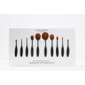 10PCS Tooth Shape Oval Makeup Brush Set with Private Brand